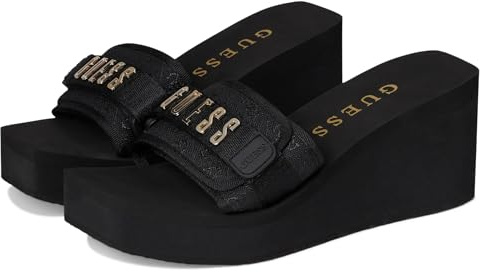 GUESS Dellean, Sandali con Zeppa Donna, Nero 001, 41 EU
