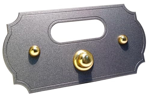 Neroni Mameli Placca Campanello in Ottone Grigio Ghisa per Esterno abitazione - Porta Ingresso Casa, con Pulsante Elettrico - Modello Adriano - Made in Italy