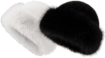JAWSEU Bonnet d'hiver en Fausse Fourrure pour Femmes, 2pcs Chapka Fausse Fourrure Chapeau d'hiver Épais Et Chaud Casquette de Ski Beanie Hat Bonnets Chapeaux Femme pour Maison Voyage Ski Randonnée