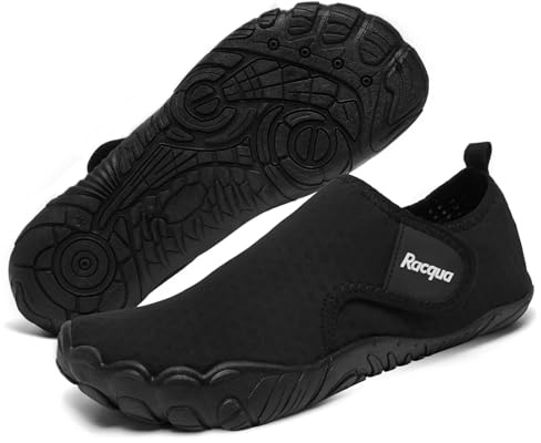 Racqua Wasserschuhe Damen Badeschuhe Herren Strandschuhe Herren Wasserschuhe für Frauen Schwimmschuhe Damen Schwarz EU40