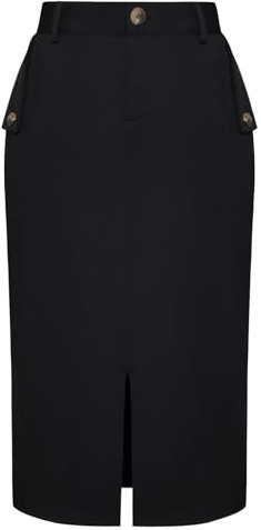 Belle Poque Damen Hohe Taille Business-Stil Rock Elegante Wrap Elastische Bleistift Röcke mit Taschen
