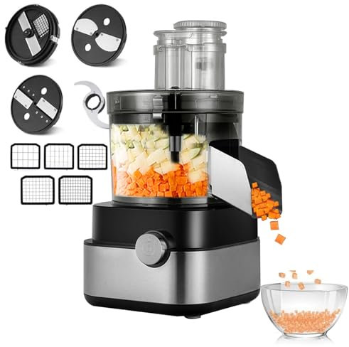 CraftNestUK Procesador de alimentos, picador eléctrico de verduras de 600 W, rallador triturador de verduras, mezcla de molinillo de carne
