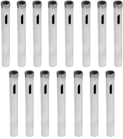 6mm Seghe a tazza Diamantate, Punte di Trapano Rivestito Diamantate, 15 pezzi Vetro, Ceramica e Piastrelle, Ideali per Forare Vetro, Porcellana e Ceramica, Alta Precisione e Resistenza