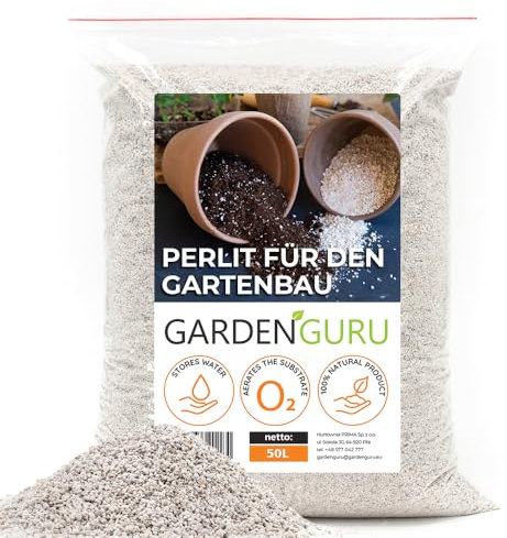 Blumenerde, Perlit Premium 1-4 mm universal, Perlite für Pflanzen 50 l Bodenverbesserung, Feuchtigkeitsspeicherung, Bewurzelung oder Kultivierung, für Orchideen und feuchtigkeitsempfindliche Pflanzen