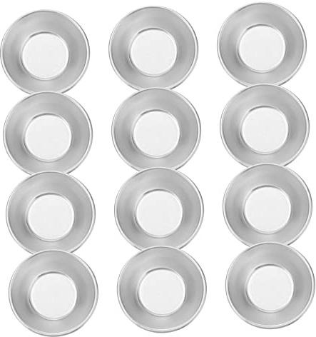 Moldes para Tartaletas de Huevo 25 Piezas de Aleación de Aluminio Plata | Moldes Repostería Pequeños, Forma Circular Reutilizables, Calentamiento Rápido y Limpieza Fácil