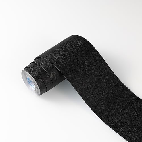 Abyssaly Black Self Adhesive Wallpaper Border Roll Peel and Stick Border