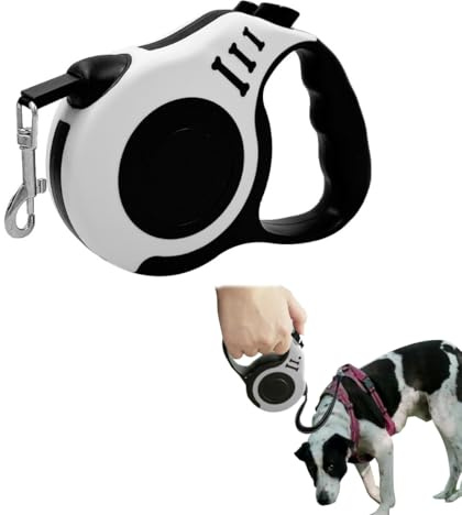 HABNI Hundeleine,Katzenseil, Flexi Leine 5m, Rollleine für Hunde, 360° Verhedderungsfreier Leinenverlängerung, Anti-Rutsch-Griff und Schnellbremsknopf, Geeignet für Hunde/Kätzchen bis zu 25kg Gewicht