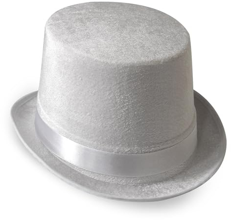 Wildarms Sombrero de copa para hombre, sombrero de fiesta de mago para adultos, sombreros victorianos para cosplay, Halloween, Mardi Gras (Blanco, Talla única)