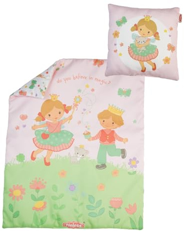 Heless 5000 - Literie de poupée ''Princesse Emily'', en Rose, avec Couette (44 x 34 cm) et Oreiller (16 x 16 cm)