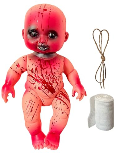 Yaztauho Gruselige Puppe - Unheimliche Babypuppe Halloween-Dekoration | Halloween Deko Wohnaccessoires für Schlafzimmer Wohnzimmer Garten Terrasse Vorgarten