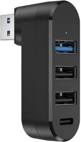 Port-Splitter – Hub 3.0 Port 4, Hochgeschwindigkeits-Expander, kompakter drehbarer Adapter, langlebige Multi-Gerätestation, stabile Datenübertragung | Splitter-Erweiterung für l