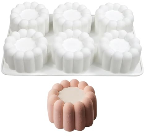 Moldes de Silicona para Hornear,6 Cavidades Antiadherente Fácil Desmoldeo,Molde para Hornear Tarta de Mousse y Postres - Para Chocolate, Pastelería, Helado, Niños Y Principiantes