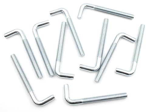 Design61 Lot de 10 crochets à visser droits M4 x 40 mm - Crochets muraux rotatifs avec filetage - Pour mur et plafond - Galvanisé - Fixation pour cordes, chaînes, lampes, plantes