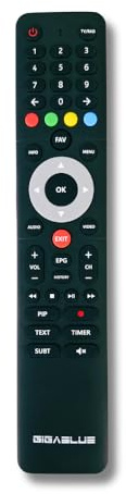 GigaBlue RCU PRO BT-IR Fernbedienung, Bluetooth & Infrarot, Kompatibel mit GigaBlue UHD Quad 4K PRO, Ergonomisches Design, Schwarz