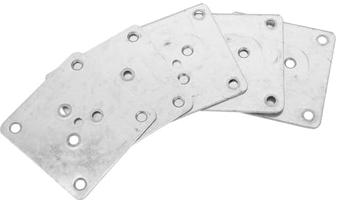 Hoement 5Pcs 7X7Cm Thickened 1.5Mm Iron Furniture Leg Mounting Plates with 4 Inner Holes for Sofa and Chair Legs Wood Table Connectors for Home and Office Furniture
