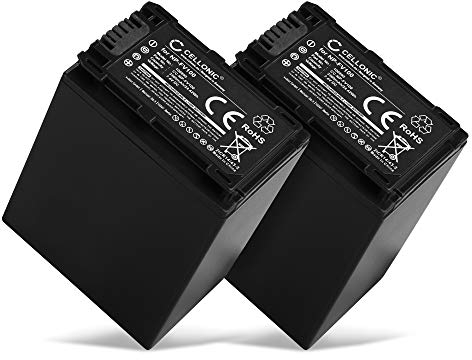 CELLONIC, Akku für Kamera kompatibel mit Sony AX53 4K HANDYCAM FDR-AX53, NP-FV70, NP-FV50 (7.4V, 3300mAh) 2 Stück