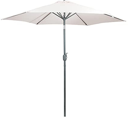 Greemotion Parasol de Jardín Ø 270 cm, Sombrilla Plegable para Patio con Protección UV 35+, Sombrilla Exterior Redonda para Mercado, Balcón, Terraza, Beige