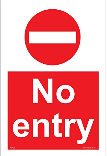 PR128 Prohibition Sign NO ENTRY 150mm x 200mm MAGNETIC - VEHICLE GRADE