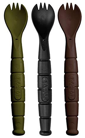 Kabar - Field KIT Spork/Knife - 3 Pac with 1 OD Green - 1 Black - and 1 Dark Brown