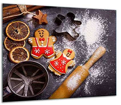 TMK - Plaque de Protection pour Cuisinière 60 x 52 cm - Protege Plaque Induction En Verre - Protection Contre les Éclaboussures - Plaque à Découper Décorative