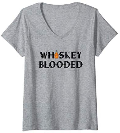 Femme Whisky Sangoded/Bouteille de boire de l'alcool disant T-Shirt avec Col en V