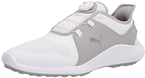 Puma Herren Ignite Fasten8 Disc Golfschuh, White Silver High Rise, 45 EU
