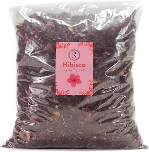 Flor de Jamaica, 1 kg Hibisco Premium Calidad Extra en Estado Natural para Infusión Fría de Té Detox, Hibiscus que Ayuda a la Dieta de Manera Segura, Eficaz y Natural (1000g)