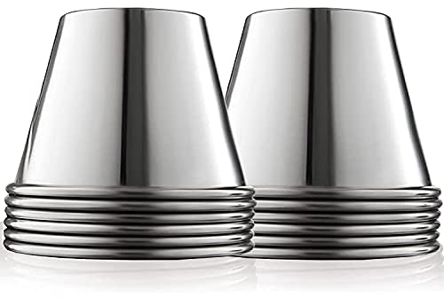 LOW&EE® Flaneras Individuales Acero Inoxidable Pequeñas - 12 Flanes - Postres - Repostería – Salsas - Molde flanera - Ø7 cm