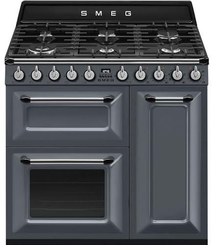 Smeg Victoria TR93GR 90cm Dual Fuel Range Cooker - Slate - A/B Rated