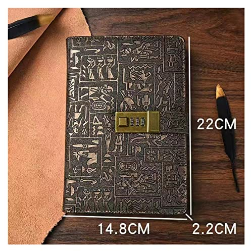 Tagebuch mit Schloss 200 Seiten A5A6 Code mit Lock Diary Book Notepad Agenda Planer Style Retro Notebook Einfaches Handkontobuch Journal Journal (Color : A5)
