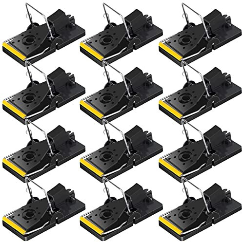 Trisiki Mouse Trap, 12 Pack Heavy Duty Reusable Snap Traps that Kill Instantly, High Sensitive Mice Catcher UK, Safe and Effective Rodent Trap for Indoors and Outdoors, Easy Set-up & Clean