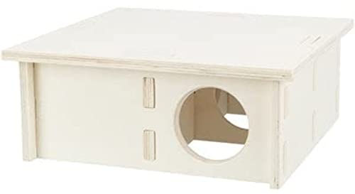 TRIXIE artgerechtes Kleintierhaus ohne Klammern und Nägel für Hamster und Mäuse, mit Vier Kammern Mehrkammerhaus, 4 Kammern, 25 × 10 × 25 cm - 61234