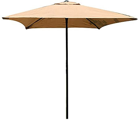 Parasol de jardin en porte-à-faux, petit parasol de jardin carré, parasol de plage simple de 1,5 m x 1,5 m, parasol de terrasse extérieure, protection UV, pluie légère, avec manivelle, tige de fer et