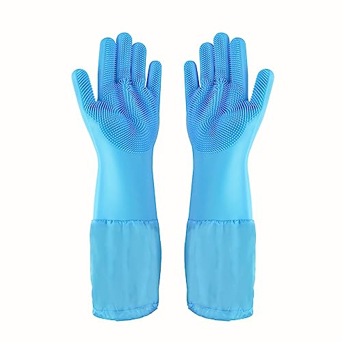 1TO3GO Haustier Fellpflege Handschuhe Tierhaarentferner Katze, Hund Waschhandschuhe Silikon Hitzebeständige Reinigungshandschuhe mit hochdichter Zahnpflege Handschuhe für Hunde, Katzen, Pferde,