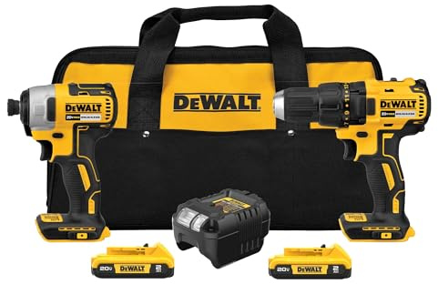 DEWALT 20V MAX Cordless Drill and Impact Driver, Power Drill Brushless 2-Tool Power Tool Combo Kit, Includes 2 Batteries, Charger and Bag (DCK277D2)