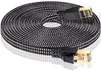 5M Cat 8 Ethernet Cable, Flat High-Speed Gigabit Lan Wire, RJ45 Internet Cord with 40Gbps 2000MHz, Braided Network Lead Compatible with PC, PS5/4, Game Console, Modem, Router, Smart TV (5 meter)
