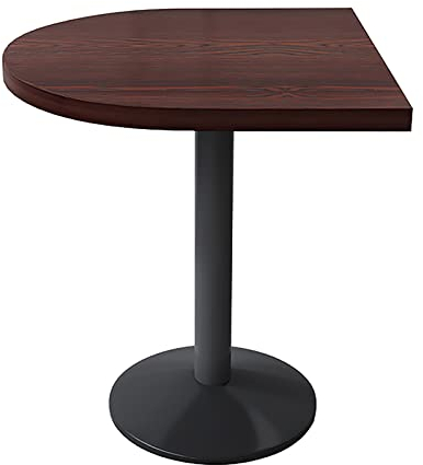Generisch Halbrunder Tisch, Kleiner Familientisch aus massiver Holzplatte, Kleiner Tisch mit Eisenhalterung im Milchteeladen/Café/Dessertladen, Haushalts-Freizeittisch (Farbe: A)