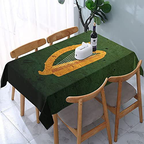Tischdecken, waschbare Tischdecke für Küche, Esszimmer, Dekoration, Party im Freien, 137 x 183 cmDie irische Harfe