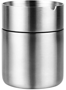 Aschenbecher für Draußen mit Deckel, Aschenbecher aus Edelstahl für Auto, Garten, Büro, Balkon (klein)