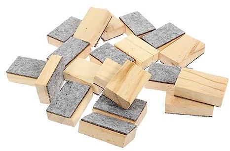NUOBESTY 20stücke Tafelschwämme Aus Holz Und Filz Wiederverwendbarer Kreidetafel Radierer Leicht Langlebig Für Schulbedarf Und Klassenzimmer Nutzung