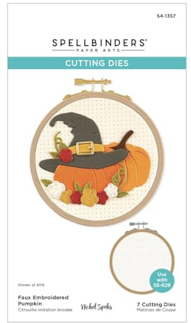 Spellbinders S4-1357 - Troqueles bordados de imitación de calabaza grabada de Nichol's Needlework Collection de Nichol Spohr