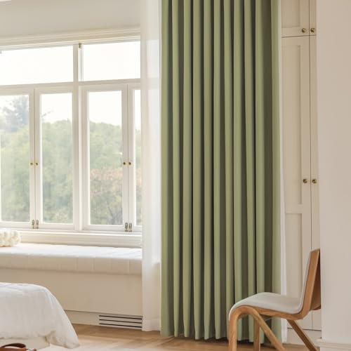 Beydodo Grün Gardinen Blickdicht 2er Set 107x160CM, Vorhänge Verdunklung mit Ösen Modern Einfach Verdunkelungsvorhang Kinderzimmer Schlafzimmer Wohnzimmer