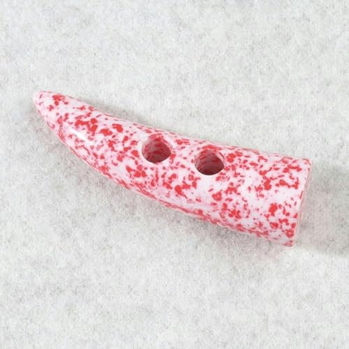 45 mm, 10 Stück, Knebelknöpfe aus Kunstharz mit Blumenmuster, Horn-Knebelknöpfe für Strickjacken, olivgrüne Mantelknöpfe, Knebelknöpfe zum Stricken, DIY-Kleidung-5#Rote Blüte-45 mm, 10 Stück