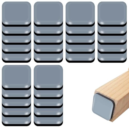 Teflongleiter Selbstklebend 30 Stück Möbelgleiter Teppich Stuhlgleiter | Gleiter Teflon Teppichgleiter für Schwere Möbel Sessel Stuhlbeine (Quadrat, 20 x 20 mm)