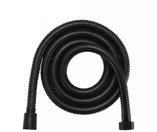 Stainless Steelible Shower Hose Long Bathroom Shower Pipe Extension Draw Tube Pipes Fittings Plumbing Home Improvement-black-2M