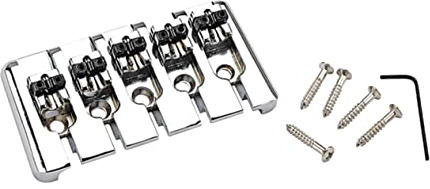TOYANDONA Metallener 5-saiten Bass Saitenhalter Kompakt und Elegant als Ersatzteil für E-bass mit Einfachem Silbernem Design für Gitarren Zubehör