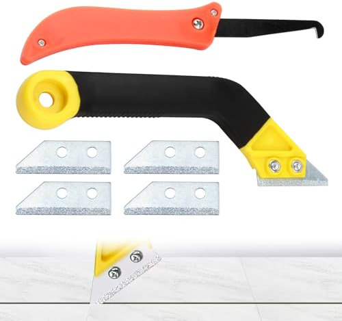 Strumento per Rimozione Delle Fughe, Raschietto per Piastrelle, Set Di Utensili per Pulizia con 4 Lame di Ricambio, Raschietto per Piastrelle per Pulizia Profonda di Giunti in Cucina e Bagno
