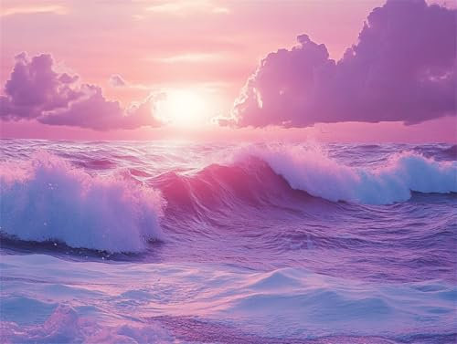DIY Malen Nach Zahlen Erwachsene Meer Malen Nach Zahlen Sonnenuntergang Malen Nach Zahlen ab 7 8 9 10 Jahre Mädchen Bastelset,Farbe Acrylfarbe Ölgemälde Set,Zimmer Deko,Gift (30x40 cm Mit Rahmen)-k401