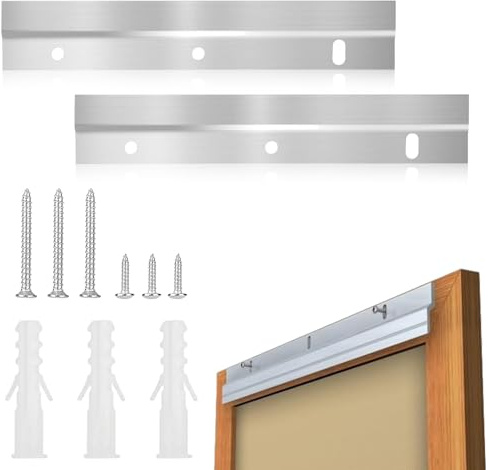 Heavy Duty Picture Hanger Z Bar, Interlocking Wall Mounting Bracket with Fittings, Iron Heavy Duty Picture Hanging Hardware Kit for Hanging Wall Painting, Photo, Mirrors, Frames(15.3*2.7cm，Silvery)