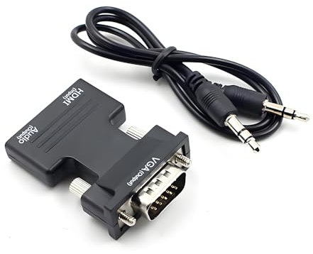 AKSIQIOL Function HDMI Bridge, 8K VGA to HDMI to Adapter, Seamless Display Conversion for Monitor, TV, PC, Laptop, Projector, Black Universal Connector Kit